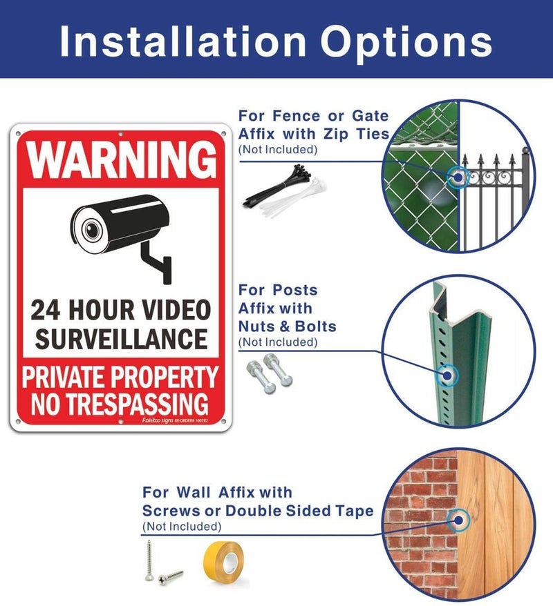 Faittoo 4 Pack No Trespassing, Private Property, Warning Signs - 10 x 7 Inches Reflective Aluminum, UV Protected, Weather Resistant, Durable Ink, Easy to Mount - Image 3
